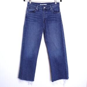 HUDSON Rosie Wide Leg Cropped Jeans Lakeside Blue High Rise Women's 28